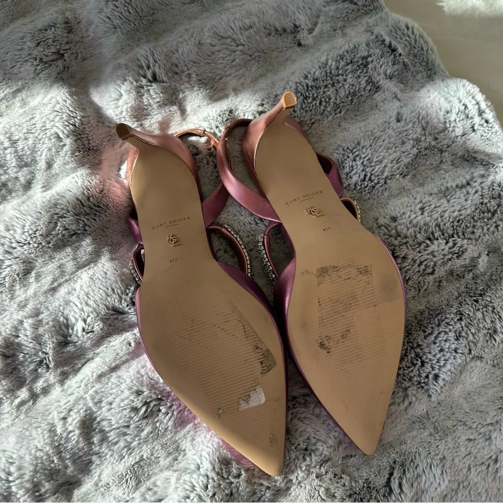 Kurt Geiger Purple Shoes Diamond Strap - Picture 3 of 5